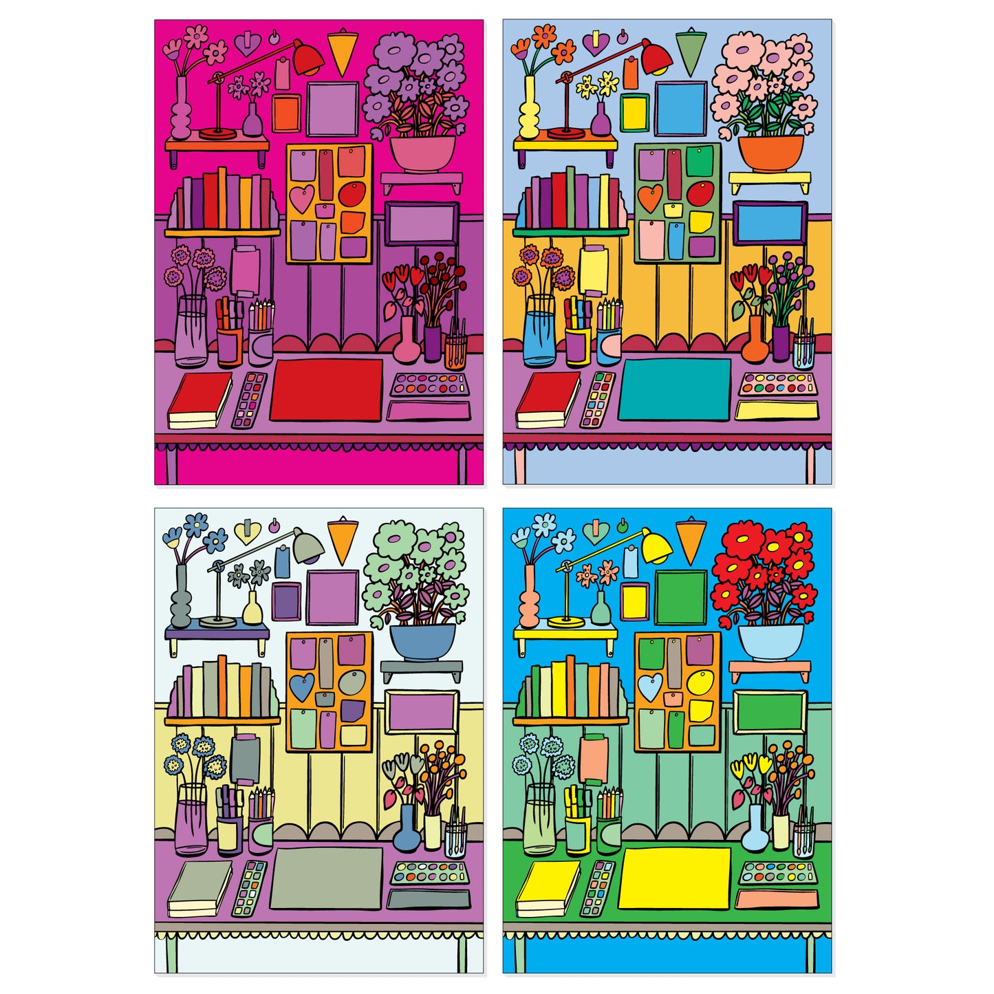 The Shops And Shelves Collection - Set Of Six A4 Artworks