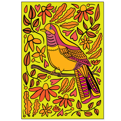 A4 Print - Bird And Flowers