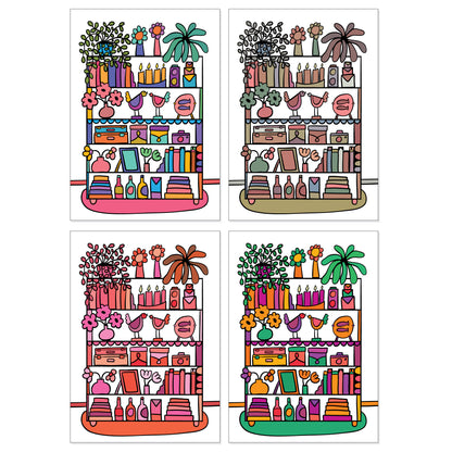 The Shops And Shelves Collection - Set Of Six A4 Artworks