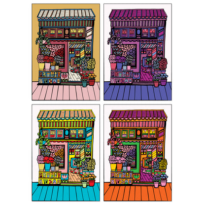The Shops And Shelves Collection - Set Of Six A4 Artworks