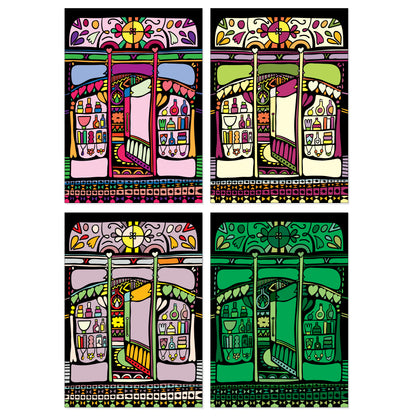 The Shops And Shelves Collection - Set Of Six A4 Artworks