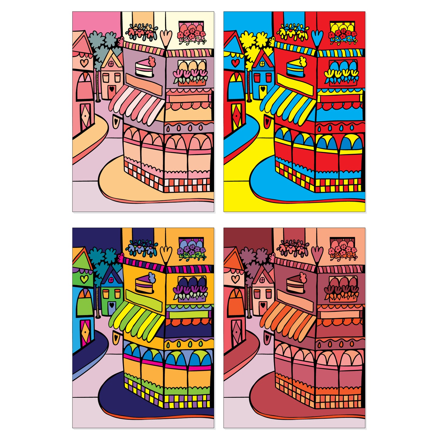 The Shops And Shelves Collection - Set Of Six A4 Artworks