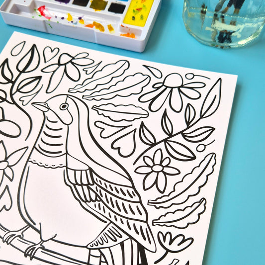 A4 Print - Bird And Flowers