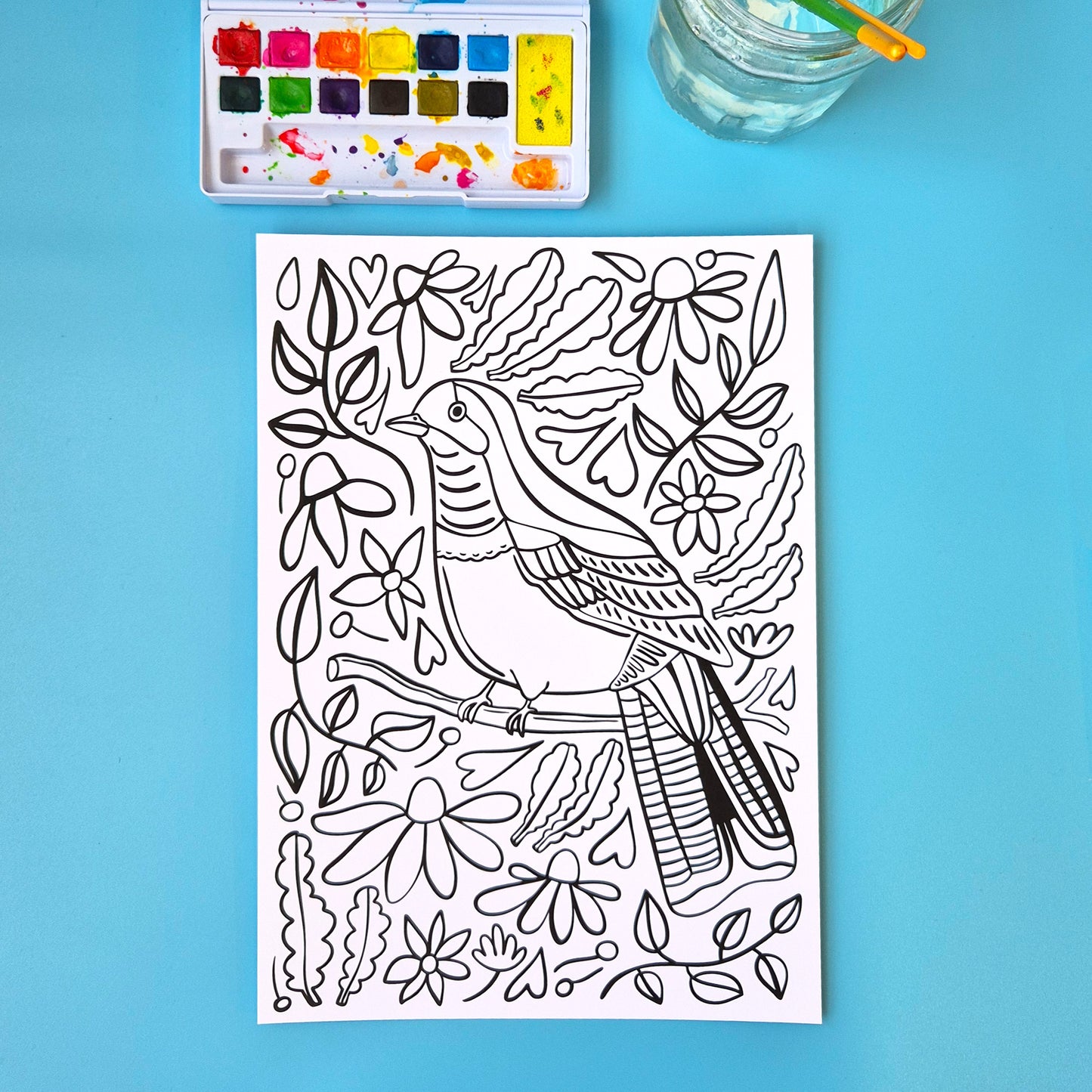 A4 Print - Bird And Flowers