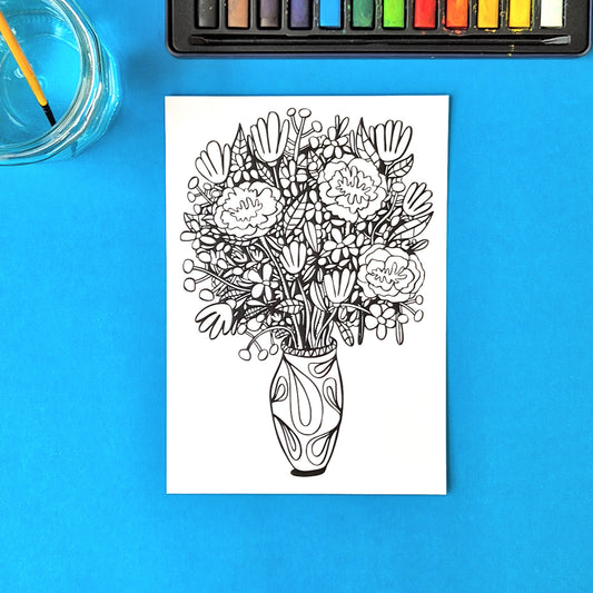 A5 Print - Vase Of Flowers