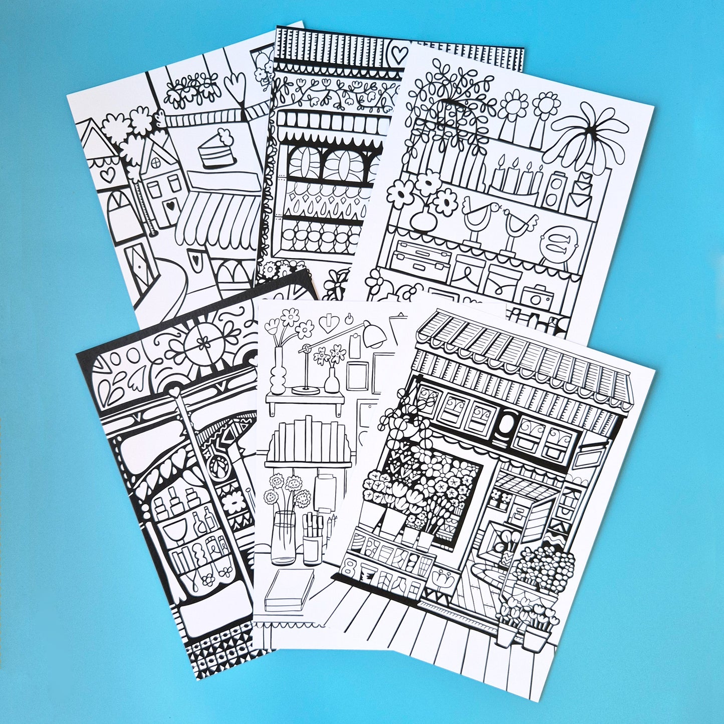 The Shops And Shelves Collection - Set Of Six A4 Artworks
