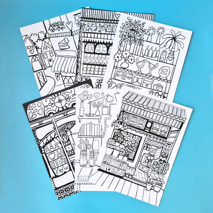 The Shops And Shelves Collection - Set Of Six A4 Artworks