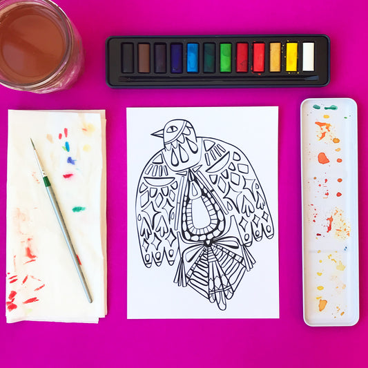 A5 Print - Patterned Bird