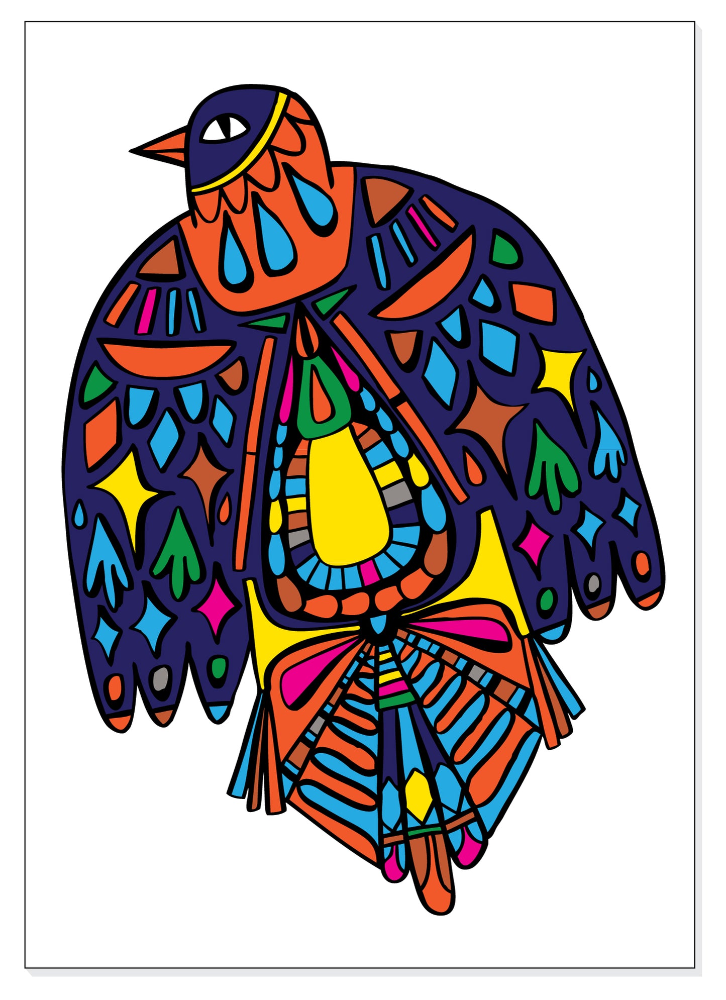 A5 Print - Patterned Bird