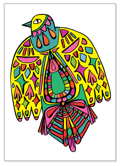 A5 Print - Patterned Bird