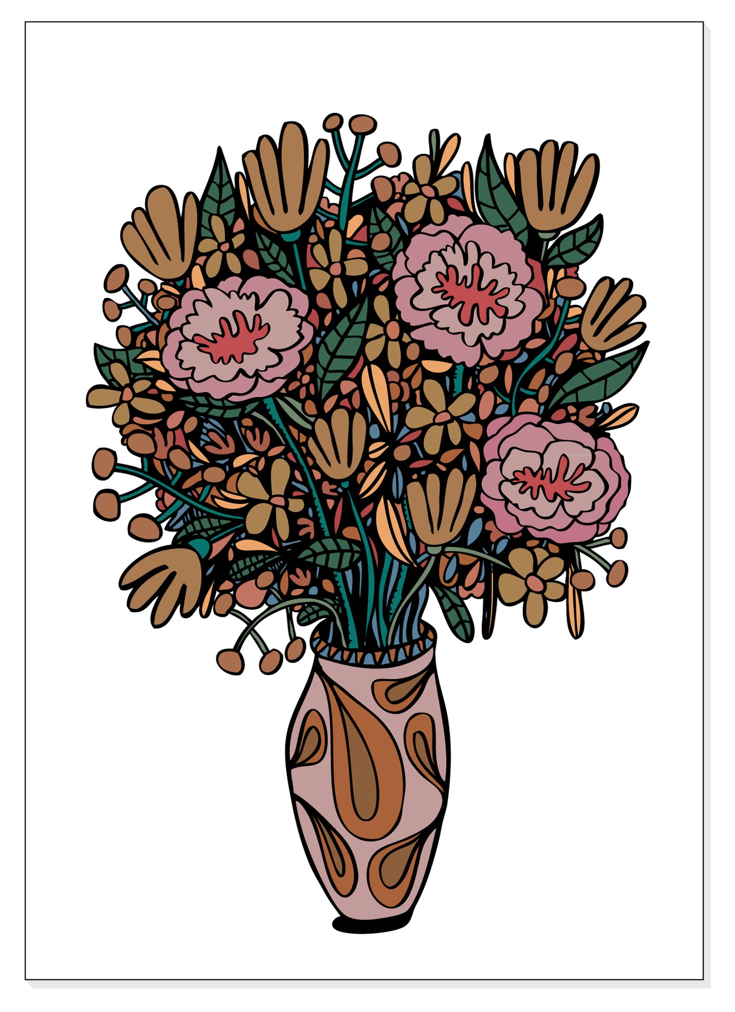 A5 Print - Vase Of Flowers