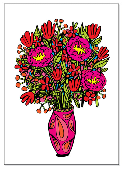 A5 Print - Vase Of Flowers
