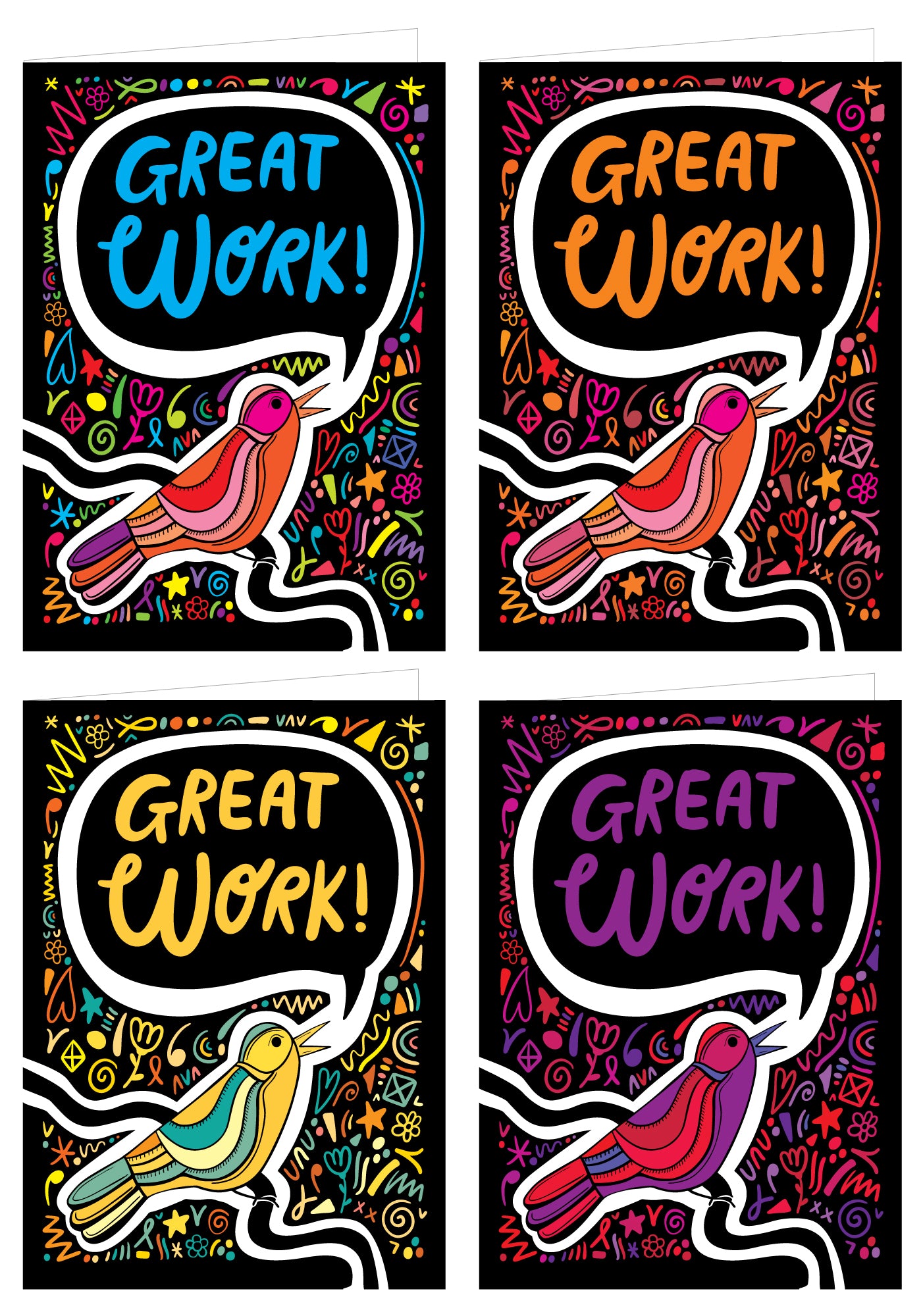 Greeting Card - Great Work! Bird